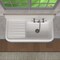 Whitehaus Collection Heritage Front Apron Single Bowl Fireclay Sink with Integral Drainboard and High Backsplash WHQD4220-WHITE - alternate 2