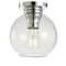 Jonathan Y Atlas 7.75" Metal/Seeded Glass LED Flush Mount, Chrome JYL7443C - alternate 1