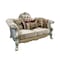 Homeroots 73in Bone Velvet Loveseat and Toss Pillows 515701 - alternate 2