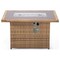 Leisuremod Mace Wicker Patio Modern Propane Fire Pit Table, Light Brown CFW44G-LBR - alternate 2