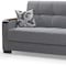 Homeroots 87" Gray Chenille Convertible Futon Sleeper Sofa And Toss Pillows With Storage 607103 - alternate 2