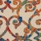 Homeroots 5' Ivory Blue Orange And Green Round Trellis Indoor Outdoor Area Rug 546798 - alternate 2