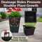 Pure Garden 2-Pack 13.75IN Tall Outdoor Planters for Porch or Patio Decor Gray Finish 50-PL9941-GRY - alternate 2