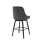 Homeroots 26" Gray and Black Faux Leather with Solid Wood Swivel Counter Height Bar Chair 534478 - alternate 1