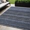 Homeroots 5' X 8' Denim Blue And Gray Striped Washable Indoor Outdoor Area Rug 577764 - alternate 1