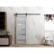 Sartodoors Sturdy Barn Door 36 x 96in, Light Grey Oak W/ Frosted Glass, 6.6FT Rail Hangers Heavy Hardware Set QUADRO4445BD-B-OAK-3696 - alternate 1