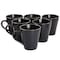 Elama Paul 6 Piece Stoneware Mug Set in Matte Black with Gold Rim ELM-PAUL6M - alternate 1
