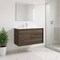 Homeroots 40" Dark Brown Wood Floating Bathroom Vanity With White Sink And Two Drawers 624112 - alternate 2