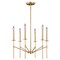 Vaxcel Kedzie 6 Light 2 Tier Brass Mid-Century Modern Chandelier H0178 - alternate 1