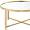 Homeroots 32" Silver And Gold Glass And Stainless Steel Round Mirrored Coffee Table 528849 - alternate 2