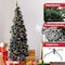 Elf Stor 6ft Prelit Christmas Tree Flocked Artificial Spruce Pencil Christmas Tree w/ 250 LED Lights & Stand 50-300-6FLK - alternate 2