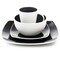 Gibson Elite Soho Lounge 16 Piece Stoneware Dinnerware Set in Black/White 750119785M - alternate 2