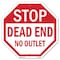 Signmission Stop Dead End No Outlet, 10 Inch X 10 Inch, Aluminum Metal Signs OC-A-10-82 - alternate 1