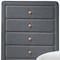 Homeroots 32" Light Gray Wood Five Drawer Dresser 286556 - alternate 2