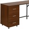 Homeroots 59" Walnut Wood and Stainless Steel L Shape Computer Desk With Three Drawers 723754 - alternate 2