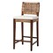 Bali & Pari Alise Handwoven Seagrass Bar Stool with Mahogany Wood Frame - Chair for Home Bar, Earthy Brown 259-14243-ZORO - alternate 1
