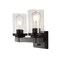 Jonathan Y Bungalow 15" 2-Light Iron/Seeded Glass Rustic Farmhouse LED Vanity Light, Oil Rubbed Bronze JYL7508A - alternate 2