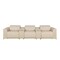 Homeroots 126" Beige Top Grain Leather Reclining Metal USB Sofa 720363 - alternate 2