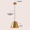 Jonathan Y Harper 12" 1-Light Industrial Farmhouse Adjustable Tapered Cone Empire Metal LED Pendant, Brass Gold JYL7586B - alternate 2
