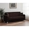 Homeroots 87" Dark Brown Chenille Convertible Futon Sleeper Sofa And Toss Pillows With Storage 607134 - alternate 1