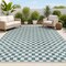 Jonathan Y Aimee Traditional Cottage Checkerboard Turquoise/Cream 3 ft. x 5 ft. Indoor/Outdoor Area Rug TSN204E-3 - alternate 1
