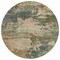Homeroots 8' Gray Beige And Khaki Round Abstract Washable Indoor Outdoor Area Rug 630737 - alternate 2