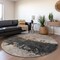 Homeroots 8' Taupe And Charcoal Round Abstract Washable Indoor Outdoor Area Rug 606130 - alternate 2