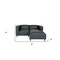 Homeroots 84" Black Faux Leather Sofa Chaise 530469 - alternate 2