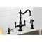 Kingston Brass Two-Handle Single-Hole Kitchen Faucet with Brass Sprayer, Matte Black KS1770ALBS - alternate 2