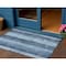 Homeroots 3' X 5' Blue And Gray Striped Washable Indoor Outdoor Area Rug 617836 - alternate 1
