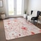 Homeroots 9' X 12' Salmon And Coral Floral Washable Indoor Outdoor Area Rug 611172 - alternate 2
