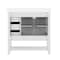 Flash Furniture Vega 36in. Vanity w/Sink, Cabinet w/Blk Hardware, Open Shelf & 3 Drawers, Marble Counter, Wht/Wht FS-VEGA36-KD-WH-HDBLK-GG - alternate 2