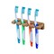 Homeroots Traditional Solid Teak Wall Mount Toothbrush Holder 475841 - alternate 2