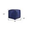 Homeroots 18" Blue Chenille Cube Pouf Ottoman 534107 - alternate 2