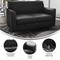 Flash Furniture HERCULES Diplomat Black LeatherSoft Loveseat with Clean Line-Stitched Frame and Chrome Legs BT-827-2-BK-CHR-GG - alternate 2