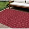 Homeroots 9' X 12' Red Black And Ivory Geometric Washable Indoor Outdoor Area Rug 596762 - alternate 1