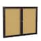 Ghent 2 Door Enclosed Natural Cork Bulletin Board, Bronze Aluminum Frame, 3'H x 5'W PB23660K - alternate 1
