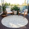 Homeroots 8' Ivory And Beige Round Abstract Washable Indoor Outdoor Area Rug 601136 - alternate 2