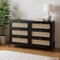 Homeroots 47" Black Wood And Rattan Six Drawer Double Dresser 653110 - alternate 2