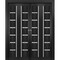 Sartodoors Sliding Closet Double Bi-fold Doors Black Solid Core Modern Interior QUADRO4088DBF-BLK-72 x 84 (4* 18x84) - alternate 1