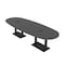 Skutchi Designs Boval Conference Table With Power, 48 in W, 144 in L, Grey HAR-BOVL-48X144-DOU.BK-WA7949-EBLK - alternate 1