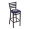 Holland Bar Stool Co 30" Blk Wrinkle Marquette Stationary Bar Stool, Ladder Back L00430Mrqtte - alternate 1