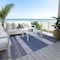 Homeroots 3' X 5' Navy Blue Sky Blue And Charcoal Abstract Washable Indoor Outdoor Area Rug 615278 - alternate 2