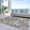 Homeroots 9' X 12' Gold Blue And Brown Floral Washable Indoor Outdoor Area Rug 604154 - alternate 2