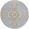 Homeroots 8' Gray Beige And Ivory Round Oriental Washable Indoor Outdoor Area Rug 598414 - alternate 2