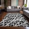 Homeroots 9' X 12' Black and White Abstract Washable Non Skid Indoor Outdoor Area Rug 559242 - alternate 2