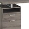 Homeroots 60" Taupe and Silver Computer Desk With Two Drawers 333385 - alternate 2