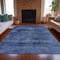 Homeroots 9' X 12' Blue And Charcoal Floral Washable Indoor Outdoor Area Rug 631015 - alternate 2