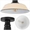 Jonathan Y Camila 14" 1-Light Classic Industrial Indoor/Outdoor Iron LED Semi Flush Mount, Matte Almond JYL7617J - alternate 2