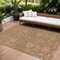 Homeroots 9' X 12' Copper Ivory And Black Floral Washable Indoor Outdoor Area Rug 604759 - alternate 1